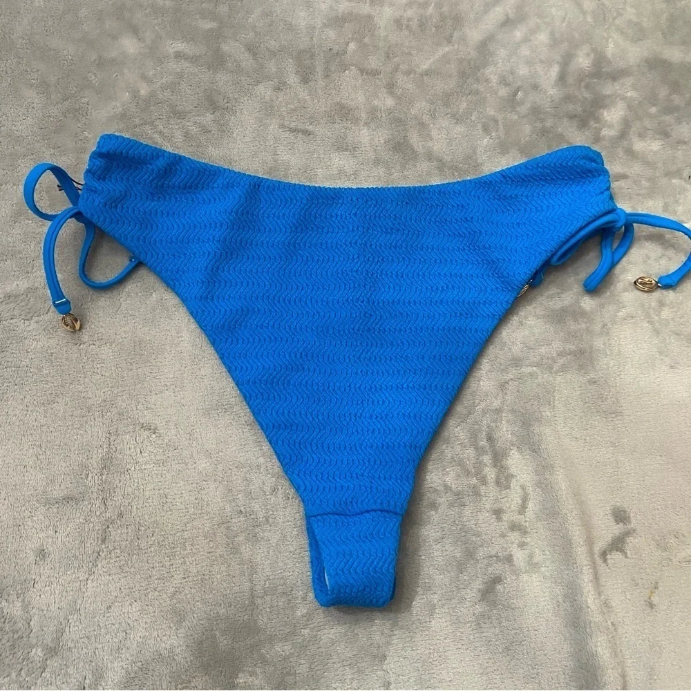 New! Bluebella Blue Shala High-Waist Ruched Tie Side Bikini Brief 10823